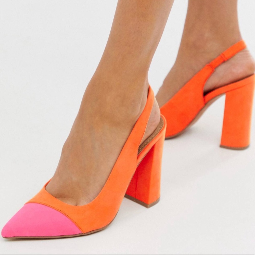 ASOS Design slingback high block heels